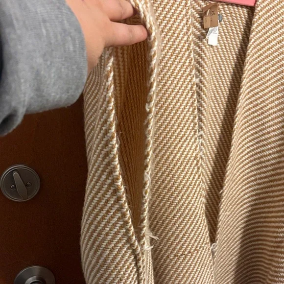 Aerie Beige Striped Open Poncho - Picture 3 of 5